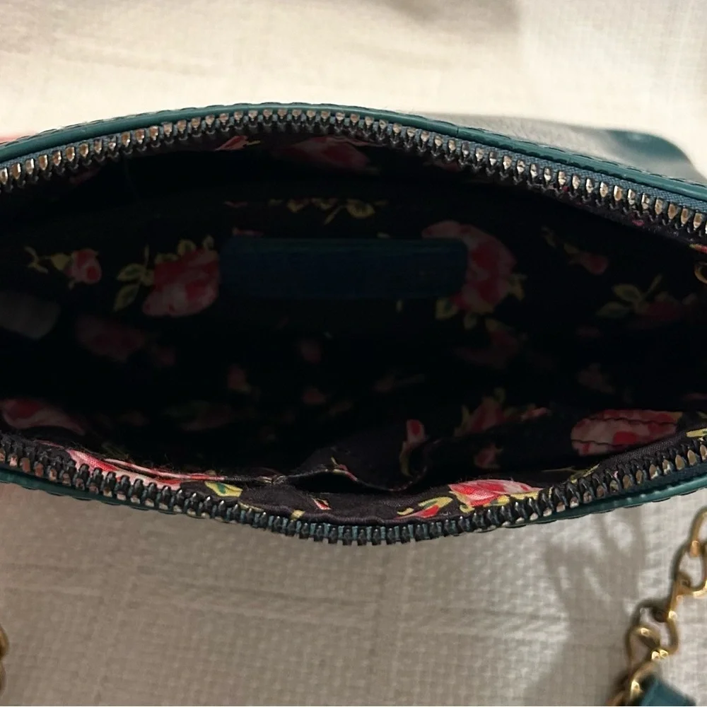BETSEY JOHNSON Teal Crossbody Bag with Textured Finish
